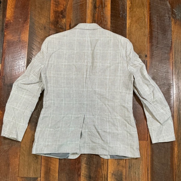 Lauren Ralph Lauren Men’s Plaid Linen Blazer Sport Coat Beige Gray 42R - Picture 6 of 14